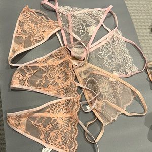 Bundle of 6 pairs new medium pink and coral thong panties